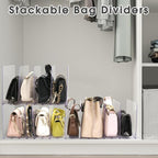 Purse Organizer for Closet, Clear Acrylic Clutch Bag Organizer, Adjustable Shelf Divider for Closet Organizers and Storage, D