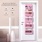 Giraffe Creation Over Door Organizer with 4 Large Capacity Pockets, Hanging Organizer Storage for Closet Bathroom Nursery Bed