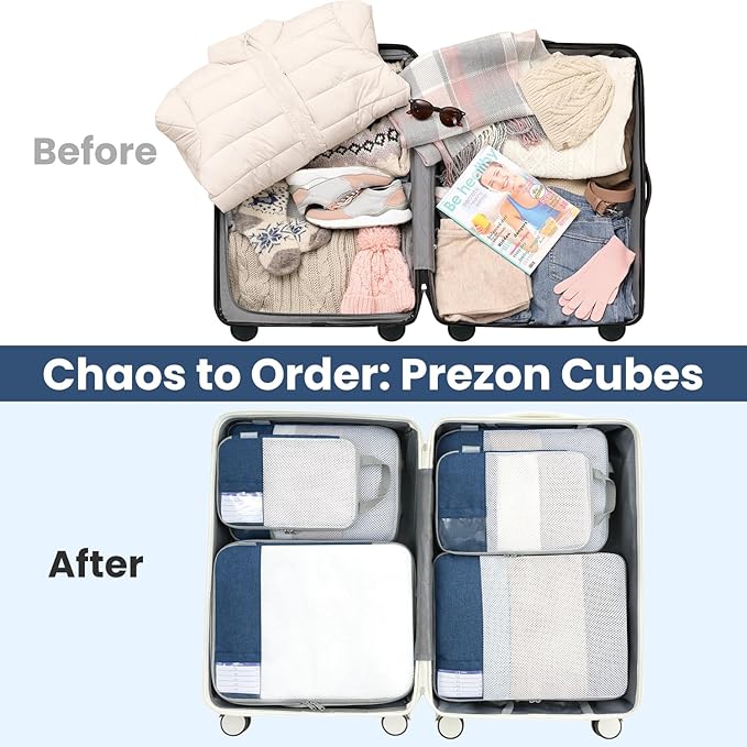 Compression Packing Cubes for Travel, Lightweight Vacation Travel Essentials, Travel Accessories for Suitcase Organizer Bags 