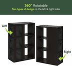 Furinno Viola Book Shelf, 3-Tier Bookshelf, Cube Storage Organizer Bookcase with Open Shelf, with Storage Bins, 13.6 x 29.3 x