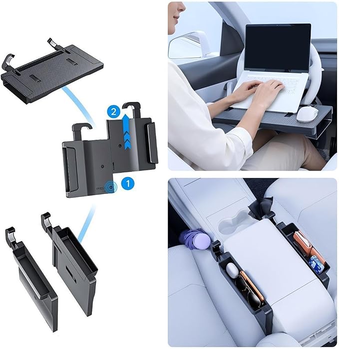 Car Steering Wheel Desk - Vehicle Interior Clamp-On Desk | Steering Wheel Tray for Food - for Snack Drinks Tablet Video Conference Meal Dining Eating Working Writing