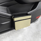 Car Trash Can, Foldable Multifunctional Hanging Storage Box Trash Can with a Roll of Garbage Bag, Multi Pocket Design Suitable for Car, Home and Office (Beige)