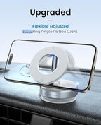 Magnetic Suction Cup Phone Mount for Magsafe, 360° Adjustable Magnetic Car Phone Holder, Pocket Size Foldable Car Mount, Phone Holders for Your Car for iPhone 17 16 15 14 13 12 Series,White