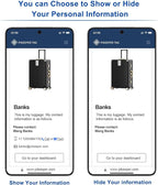 Smart QR Code Luggage Tags - Show Location When Scanned, Customizable Info with Privacy Protection, 4-Pack Waterproof & Durab