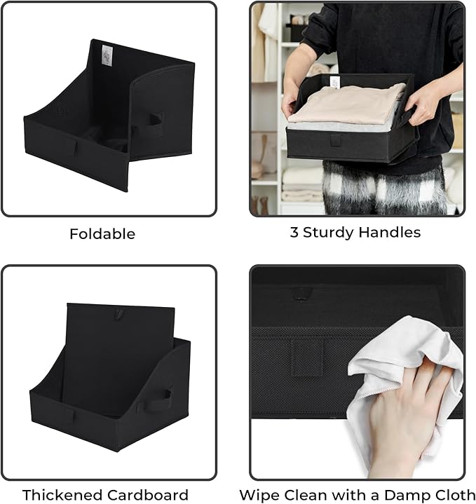GRANNY SAYS Closet Organizer Bins, Trapezoid Storage Bin, Storage Baskets for Shelves, Collapsible Clothes Organizers and Sto