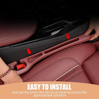Car Seat Gap Filler- Universal Console Catcher to Prevent Items from Falling Between Seats and Console, Anti-Drop Organizer with Secure Fit (Beige)