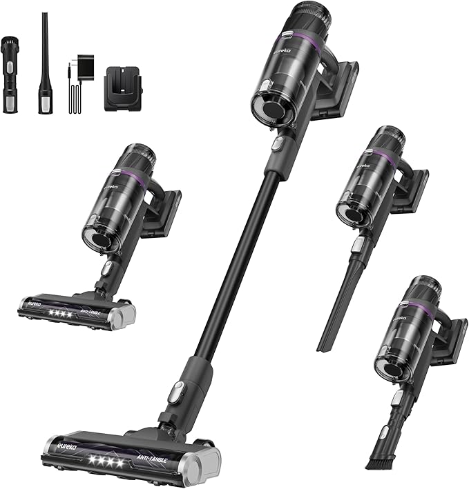 Eureka Cordless Stick Vacuum Cleaner ReactiSense 440, 60-Min Runtime, Anti-Tangle Brushroll, Intelligent Sensing Technology, 