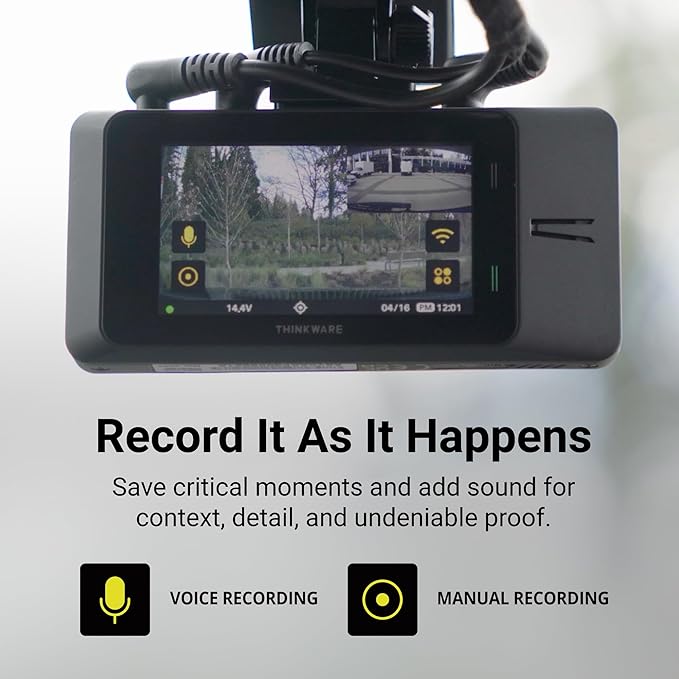 Thinkware ARC Dual Dash Cam Front & Rear 2K QHD, 2.7” LCD Touchscreen, 130° Wide Angle, GPS, Wi-Fi, Super Night Vision, Smart