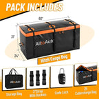 25 CuFt Waterproof Cargo Bag for Hitch Carrier | 60"x24"x31" Trailer Hitch Cargo Carrier | Weatherproof Truck Bed Storage with Straps, Lock & Carry Case | PVC Vehicle Soft-Shell Carriers