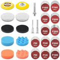 133 Pcs Drill Sanding Disc Attachment Polishing Kit, 3 Inch Headlight Restoration Kit, Wet Dry Hook and Loop Sandpaper Buffin