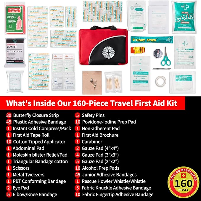 Protect Life Survival First Aid Kit for Home/Business, Camping Survival Kits | Mini Travel First Aid Kit | Camping Equipment 