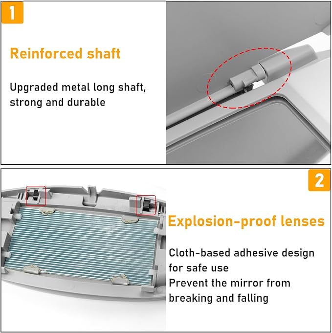 Sun Visor Mirror Cover Compatible with Mini Cooper & Cooper S R55 Clubman 2008-2013/R56 Hatchback 2007-2013/R60 Countryman 2011-2014,1PC Sun Visor Vanity Mirror Replacement for Left/Right,Gray