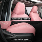 EKR Rav4 Seat Covers Custom Fit for Toyota Rav4 XLE,Platinum,Limited 2013-2018 & SE 2016-2018, Leather Pink Seat Cover Full S