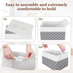 Fab totes Storage Bins [2-Pack], Foldable Storage Baskets for Organizing Toys, Books, Shelves, Closet, Large Storage Box with