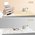Dajasan Large Jewelry Box Organizer, Jewelry Storage Organizer with 3 Drawers, Huge Jewelry Box with Mirror for Women Girls, 
