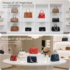 2Pcs Purse Display Stands, Height Adjustable10"-16"+14"-24", Acrylic Handbag Stands for Display, Clear Holder for Purse Eveni