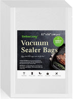 Vacuum Sealer Bags For Food - 100 Quart 11" x 16" - Commercial Grade BPA Free Bag - Durable Customized Size Food Vac Bags for