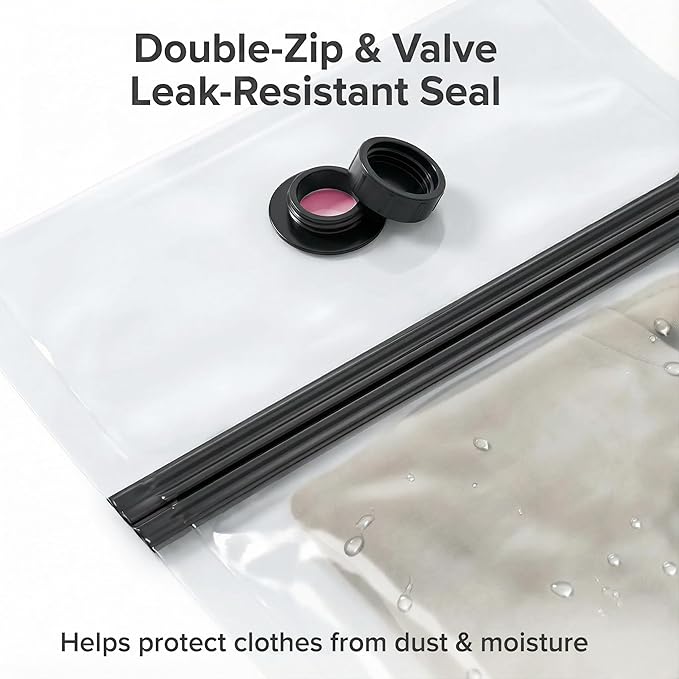 Vacuum Seal Bags for Clothing: 9 Pack Small Travel Vacuum Bags for Luggage with Rechargeable Electric Pump - Space Saver for 