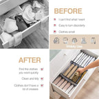 Wardrobe Clothes Organizer 7 Grids Portable Closet Organizer Mesh Separation Storage Box Foldable Closet Drawer Organizer for