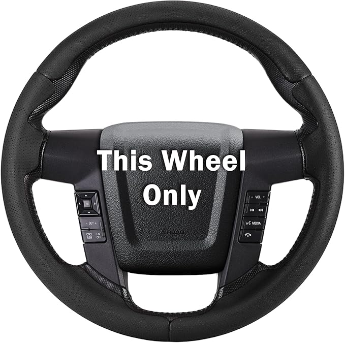 Steering Wheel Cover for Ford F150 2009-2014/ Ford Expedition 2015-2017, Car Steering Wheel Cover Protector Accessories for Ford (Black)