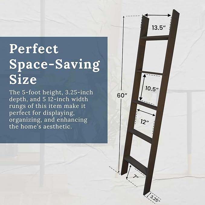 BARNWOODUSA Throw Blanket Ladder – Fully Assembled Reclaimed Wood – Rustic Decorative Ladder for Towels, Quilts, & More – Per