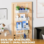 Kaiferty Over The Door Hooks Organizer, Coat Rack Over The Door Storage Hanger Towel Rack, Back of Door Storage Organizer for
