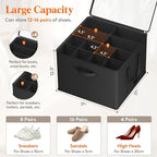Lifewit Shoe Storage Organizer for Closet, Fabric Large Shoe Box Storage Containers with Clear Cover, Foldable Bins for Boots