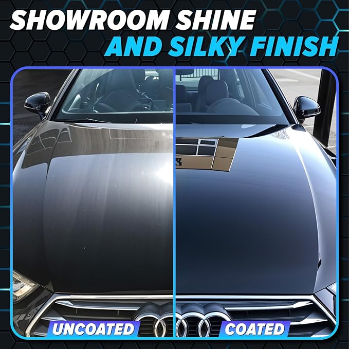 Carfidant Ceramic Silk - Ceramic Coating Spray - High Gloss, Hydrophobic Protection & Chemical Resistance for Cars, RVs & Boats - Long-Lasting Shine & Durability for Exterior Detailing - 8 fl. Oz.