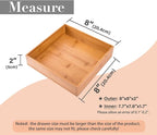 Bamboo Wardrobe Clothes Jewellery Organizer Box Square Oragnizer Boxes Wooden Snack Nut Storage Boxes, Bamboo 8"*8"
