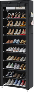 UDEAR 10-Tier Free Standing Shoe Rack Sturdy Shoe Rack Organizer for Closet Entryway Stackable Shoe Shelf with Dustproof Cove