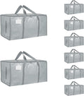 8 Pack-Extra Large Heavy Duty Moving Bags - Waterproof Storage Totes with Handles & Zippers, Foldable for College Dorm, Stora
