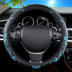 Car Leather Steering Wheel Cover - Panapi Material, Universal 14.5-15 Inch Leather Anti-Slip Breathable Auto Steering Wheel C