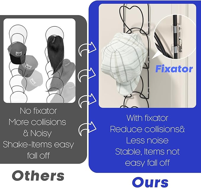 LINFIDITE 15 PCS Baseball Hat Rack Hanger Holder Organizer Flexible Multi Hook Wall Mounted Over Door Cap Display Storage Rac