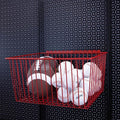 OmniWall Large Wire Basket (16" x 8" x 12") - Heavy Duty Metal Storage Basket with Secure Vertical Slot & Round Hole Mounting