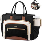 LOVEVOOK Work Tote Bags for Women,Laptop Tote Bag for Women With Large Cup Holder,Teacher Nurse Bags With Accordion File Orga