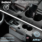 2-Pack Car Seat Gap Filler Organizer - Upgraded Anti-Slip Strap Design - Premium Leather Side Console Pocket - Prevent Phone Falling - Universal Fit Car Essentials for SUV, Truck & Sedan, Grey