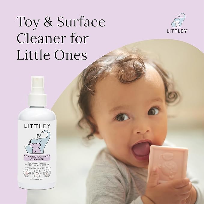 Littley Toy & Surface Cleaner | Alcohol-Free HOCl Spray for Baby Toys & High-Touch Surfaces | Fragrance-Free Formula | Gentle