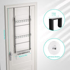 HapiRm Over Door Hat Rack - 3 Tier Wall Mounted Hat Organizer with 16 Hooks and 10 Movable Clips, Baseball Cap Organizer Stor