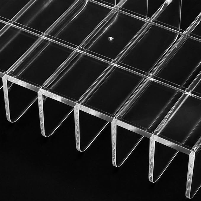 SEUNMUK 4 Pack Acrylic Eyeshadow Makeup Palette Organizer, 7 Section Clear Makeup Palette Holder, Eyeshadow Palette Display S
