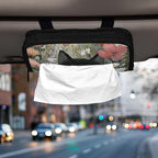 Car Tissue Holder Car Visor Organizer Tissue Box Holder for Car Sun Visor Organizer with Car Vehicle Accessories Essentials Interior for Women Men Black Cat Poppy Daisy