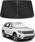 TINGLU Sun Shade for Volkswagen Atlas VW Atlas Cross Sport 2018-2025 2026 Accessories Windshield Sun Shade Window Shade UV Rays Protection Sun Visor Cover with Steering Wheel Sunshade Storage Bag
