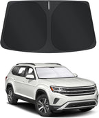 TINGLU Sun Shade for Volkswagen Atlas VW Atlas Cross Sport 2018-2025 2026 Accessories Windshield Sun Shade Window Shade UV Rays Protection Sun Visor Cover with Steering Wheel Sunshade Storage Bag