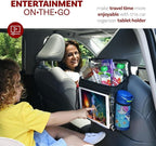 lebogner Insulated Car Seat Back Organizer + iPad And Tablet Holder, Auto Driver Or Passenger Accessories Organizer, Vehicle Front Seat Caddy, Personal Travel Cooler Storage Bag For Adults & Kids