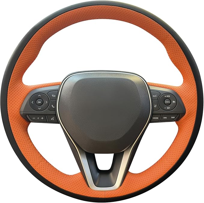 MEWANT Hand Sewn Steering Wheel Cover for Toyota Camry 2018-2019/Toyota Avalon 2019/Toyota Corolla 2019-2020/Toyota RAV4 2019 Steering Wheel Accessories