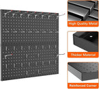 TORACK Metal Pegboard Wall Organizer 24" x 24" or 12" x 48", 70 PCS Tools Storage Pegboard for Garage Tool Organizer Peg Boar