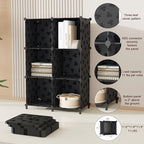 UNKU Cube Storage Organizer, 16 Cube Closet Organizer Storage Shelves, DIY Stackable Bookcase, Clothes Organizer Shelf for Cl