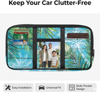 Cute Print Car Sun Visor Organizer Multi-Pocket Visor Storage Pouch Sunglasses Holder Sunvisor Storage Bag with Zipper Pockets,Adjustable Straps,Sea Turtle