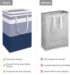 HomeHacks 2-Pack Large Laundry Basket, Waterproof, Freestanding Laundry Hamper, Collapsible Tall Clothes Hamper with Extended