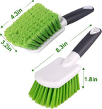 ITTAHO 2 Pack Car Wash Brush, Tire Brush for Cleaning Tires, Soft & Stiff Bristle Wheel Cleaner, Car Cleaning Supplies for Wh