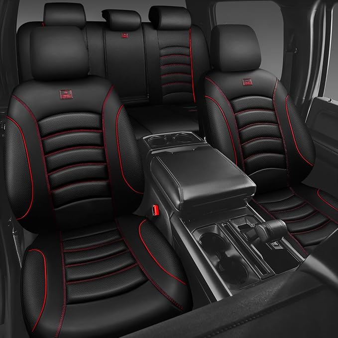CAR PASS 3D Foam PU Leather Car Seat Covers, Universal Seat Covers Full Sets for Trucks SUV Sedan Automotive Seat Covers Armr